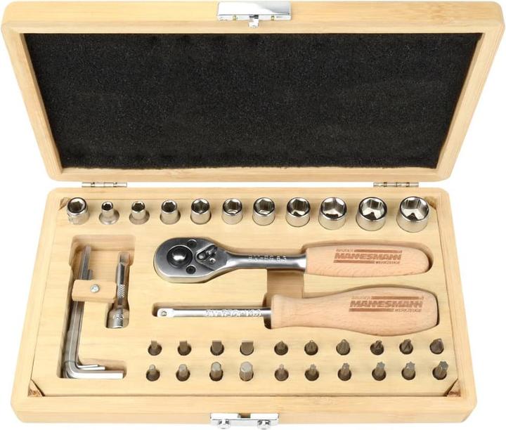 Actual product image Mannesmann Socket set tool set in bamboo case 41tlg. (41 pieces)