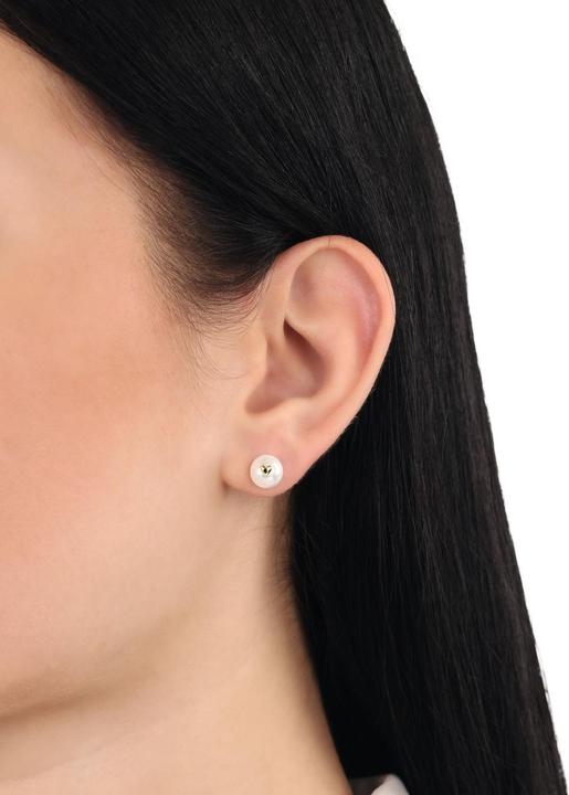 Immagine prodotto Amor Ohrschmuck für Damen, 925 Sterling Silber, Muschelkernperle | Herz (Argento 925)