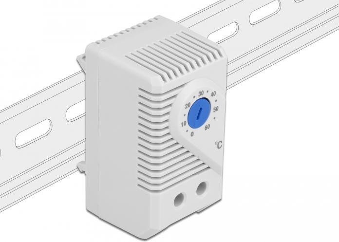 Produktbild Delock Thermostat mit Öffner-Kontakt für Hutschiene