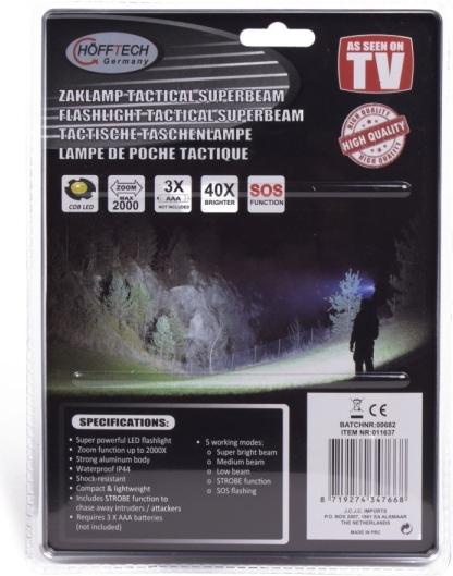 Actual product image Höfftech Torch Tactical Superbeam - 5W (260 lm)