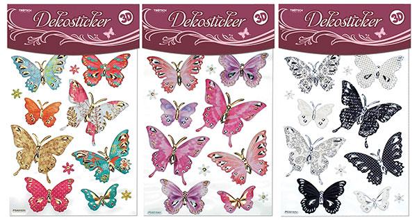 Actual product image Magni Decorative stickers butterfly 3D 3 assorted