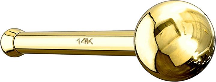 Star Piercing Nasenstecker gerade 14k gold mit Kugel (14k Gold, ohne Messing)