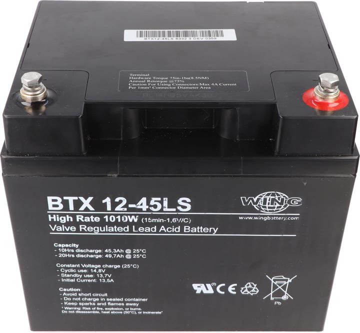 Produktbild AccuCell Wing BTX12-45LS 12V 47Ah high rate hochstromfähig Bleiakku AGM Blei Gel Akku (12 V, 47 Ah)