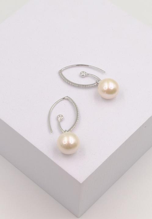 Produktbild Muau Earrings silver 925 freshwater pearl 10.5-11mm zirconia (Silber 925)