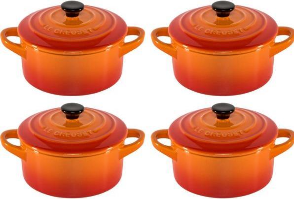 Image du produit Le Creuset Mini-Cocotte set de 4 "rouge four" 0,2 litre (10 cm, Cocotte + faitout, Céramique)
