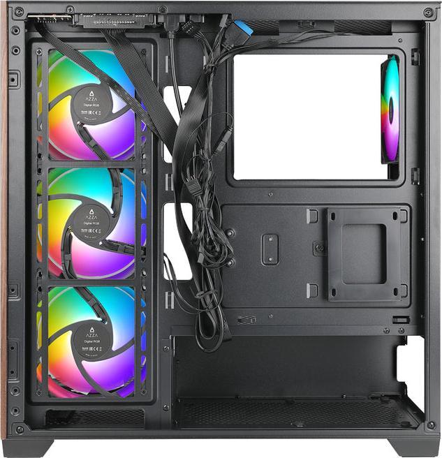 Actual product image Azza Boitier Moyen Tour ATX Neptune RGB avec panneaux vitrés (Noir/Marron) (mATX, ITX, ATX)