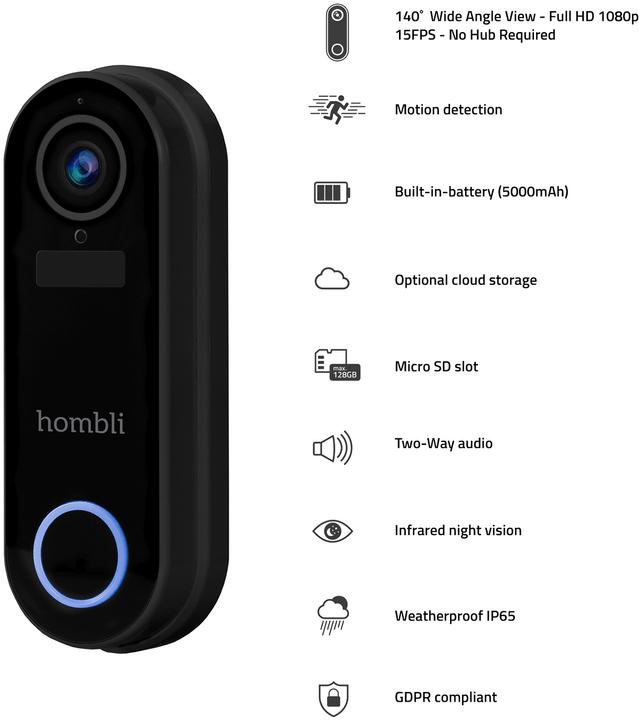 Actual product image Hombli Smart Doorbell 2 + Chime 2 (Wi-Fi)