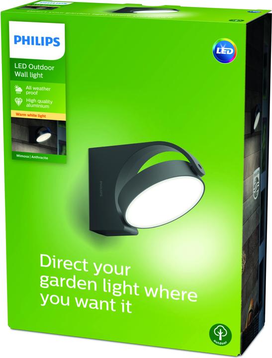 Actual product image Philips Mimosa Wall 7W Anthr. 2700K (630 lm)