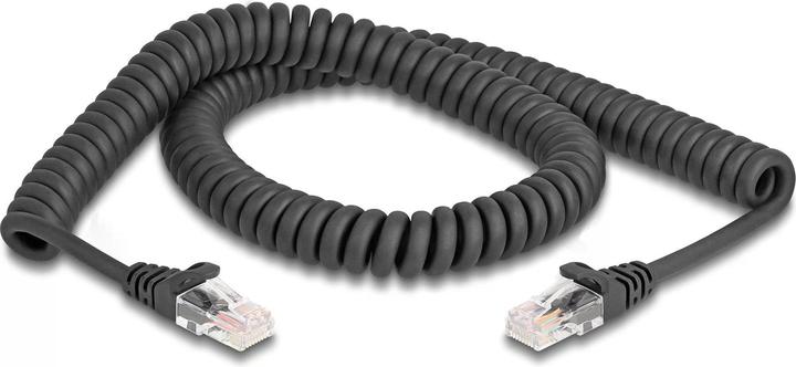 Image du produit Delock Câble RJ45 spiralé mâle/mâle Cat.5e 2 m noir (UTP, CAT5e, 2 m)