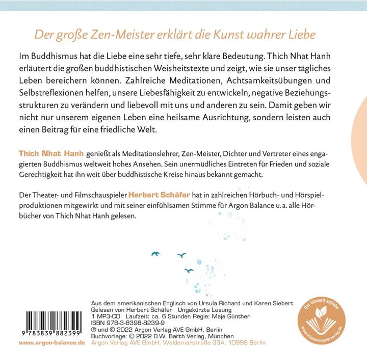 Produktbild Die Lehre des Buddha über die Liebe (Karen Siebert, Ursula Richard, Herbert Schäfer, Thich Nhat Hanh, Deutsch)