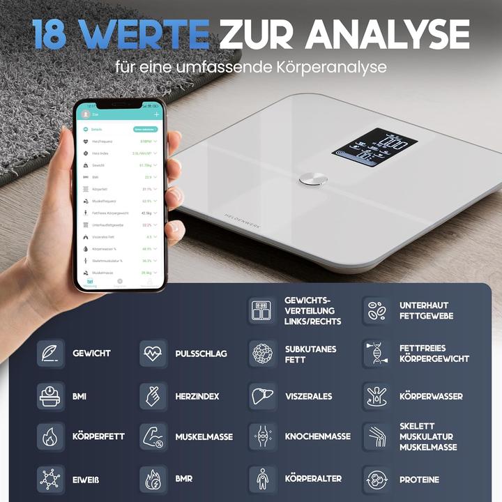 Immagine prodotto Heldenwerk Körperanalysewaage (180 kg)