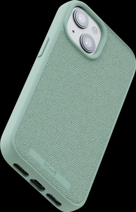 Produktbild Njord Hard-Cover Fabric MagSafe Case Turquoise (Apple iPhone 15, Apple iPhone 13, Apple iPhone 14)