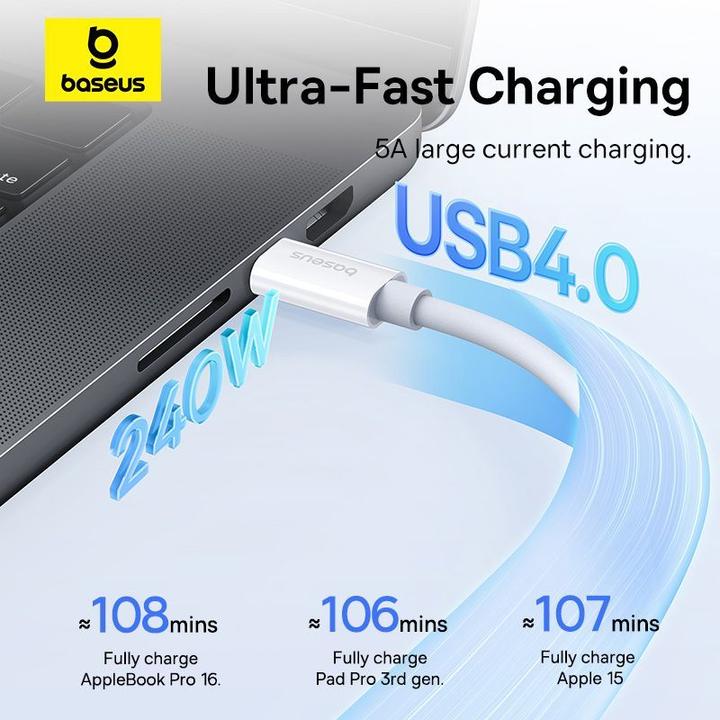 Produktbild Baseus USB C – USB C (1 m, USB 4.0, 240 W)