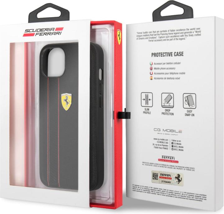 Actual product image Ferrari Case iPhone 13 Pro - Hardcase Debossed Stripe No.291 (Apple iPhone 13, Apple iPhone 14)