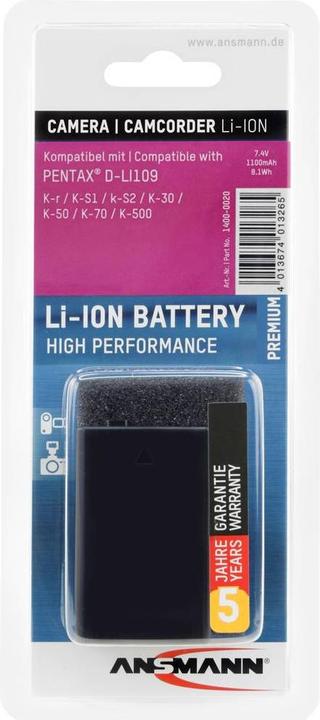 Image du produit Ansmann A-Pen D-LI109 (Batterie de l'appareil photo)