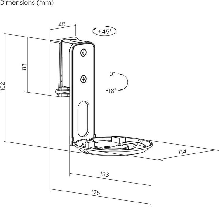 Actual product image myWall HS40WL (1 pair, Wall installation, Tiltable)