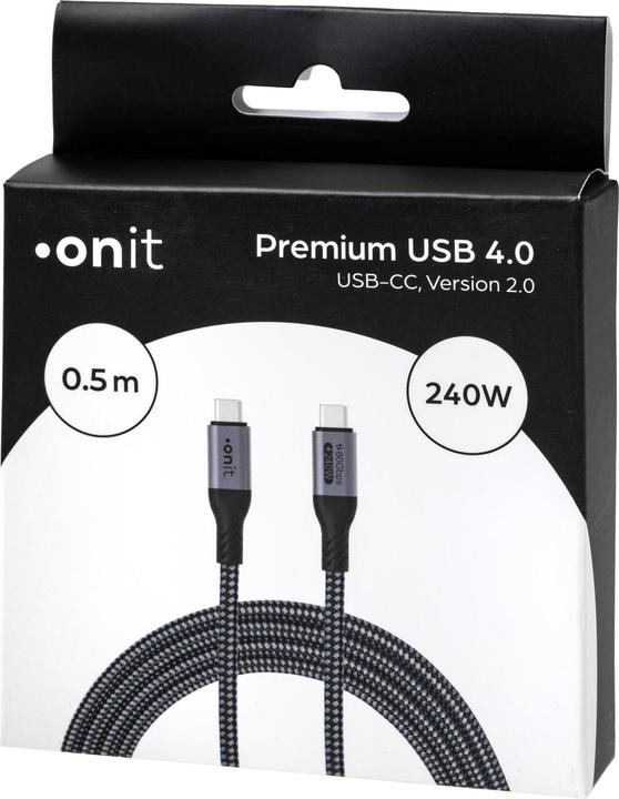 Immagine prodotto Onit USB4-Kabel v2.0 Premium USB C - USB C (0.50 m, USB 4.0, 240 W)