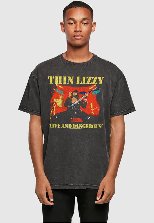 Actual product image Merchcode Thin Lizzy - LAD Bootleg Acid Washed Oversize Tee - 160129 (L)