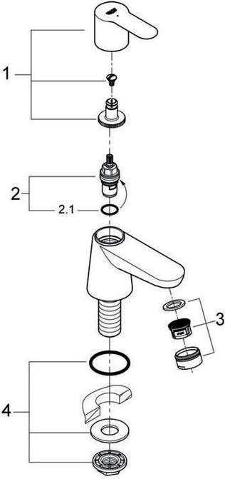 Actual product image Grohe Pillar tap BauEdge 20421000 chrome without pop-up waste
