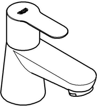 Actual product image Grohe Pillar tap BauEdge 20421000 chrome without pop-up waste