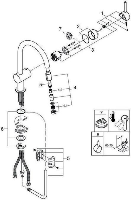 Produktbild Grohe Küchenarmatur mit Handbrause Minta chrom glänzend 32918000