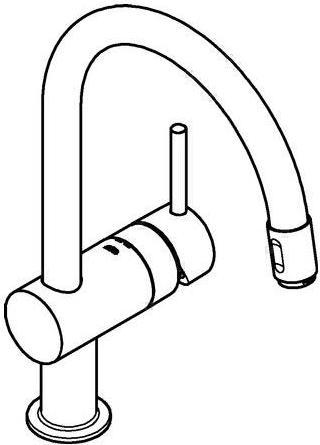 Produktbild Grohe Küchenarmatur mit Handbrause Minta chrom glänzend 32918000