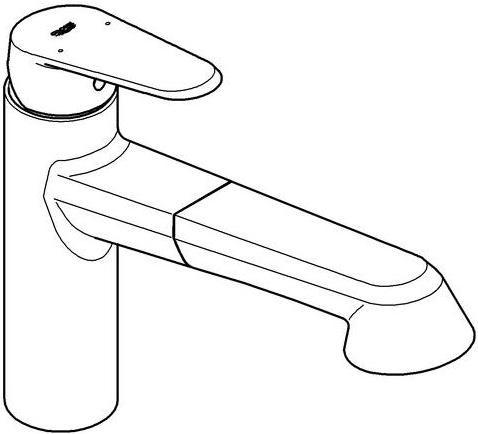 Produktbild Grohe Küchenarmatur mit Handbrause Eurodisc Cosmopolitan chrom glänzend 32257002