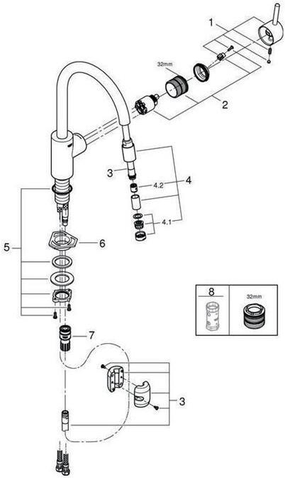 Produktbild Grohe Küchenarmatur mit Einhebelmischer Concetto supersteel matt 32663