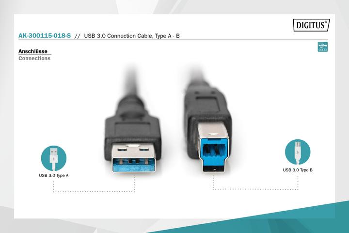 Actual product image Digitus USB A – USB B (1.80 m, USB 3.2 Gen 1)
