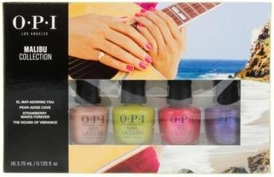 Produktbild OPI Klassische Mini-Nagellacke im 4er-Set der Malibu Kollektion (Grün, Altrosa, Glitter, Pink, Violett, Farblack)