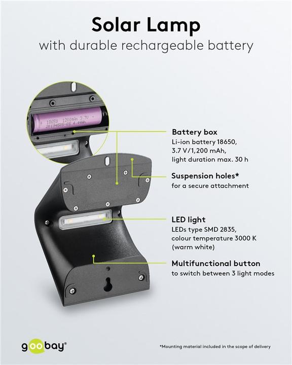 Produktbild Goobay LED Solar (220 lm, IP65)