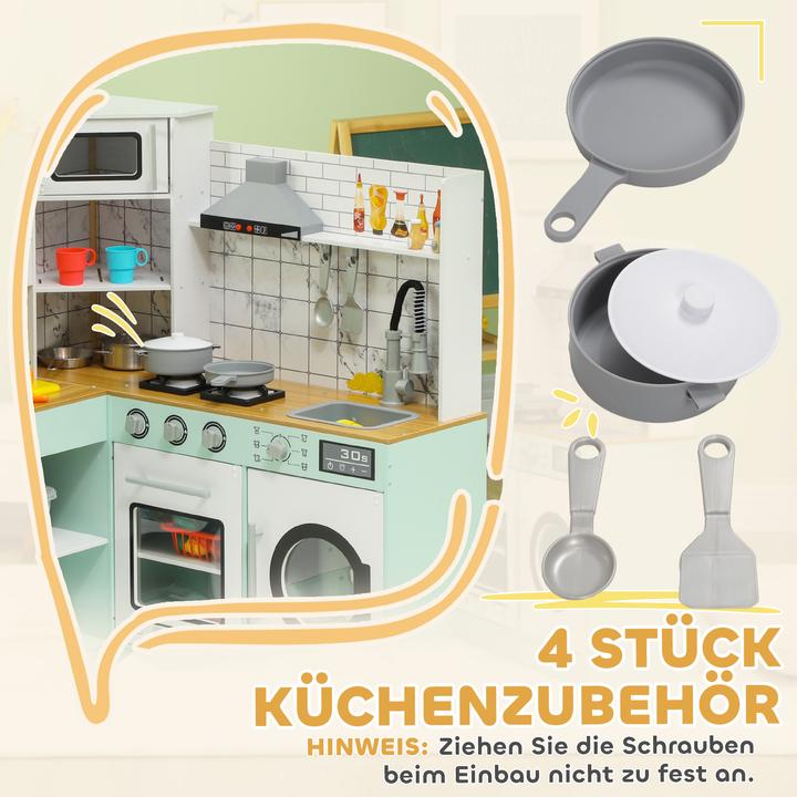 Produktbild Aiyaplay Kinderküche MDF, Edelstahl Grün