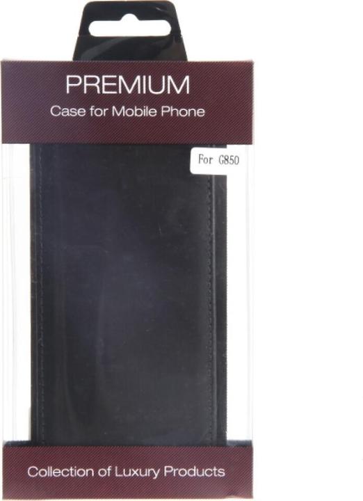 Image du produit OEM Étui à clapet en cuir fin pour Galaxy Alpha G850 - Noir (Samsung Galaxy Alpha)