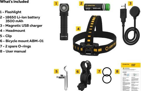 Image du produit ArmyTek Wizard C2 Pro v4 Magnet USB+ABM01+18650 / XHP50.2 White / 2500 lm / TIR 70°:120° / 1x1865... (11.20 cm, 2500 lm)