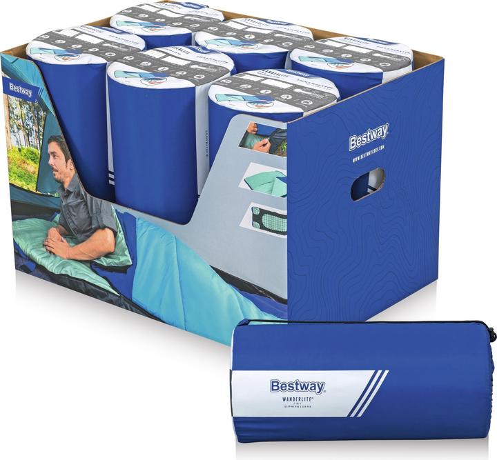 Produktbild Bestway 2-in-1-Schlafsack Wanderlite™ mit integrierbarer, aufblasbarer Isomatte 203 x 75 x 9 cm (198 cm)