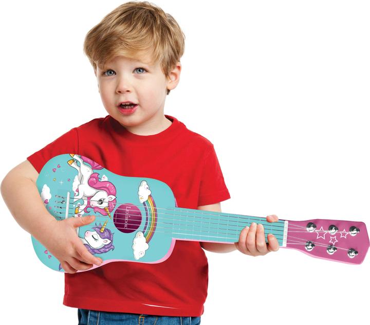 Actual product image Lexibook Unicorn My First Wooden Guitar 21 Inch / 53cm