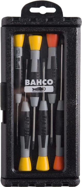 Produktbild Bahco Schraubendreher-Satz mit Präzisionsgriff für Schlitz- und Phillips-Schrauben, 1,5-3 mm und PH0-PH1 (Schlitz)