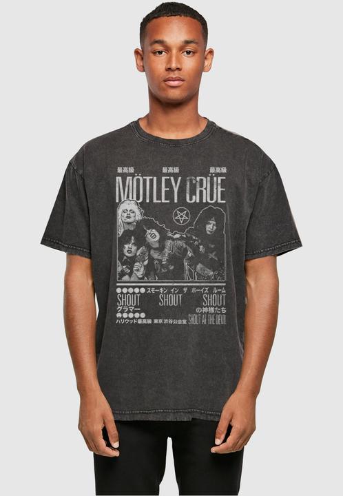 Actual product image Merchcode Motley Crue - Tokyo Shout Acid Washed Heavy Oversize Tee - 117715 (L)