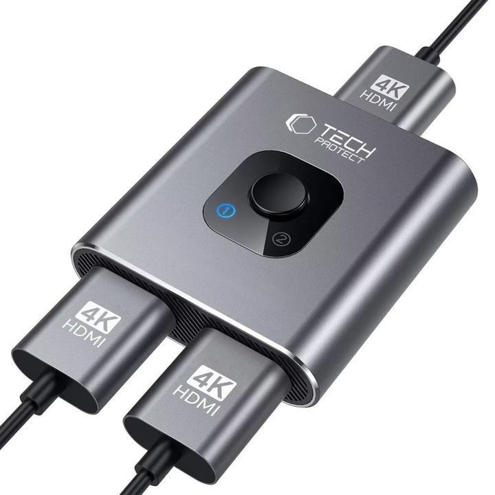 Immagine prodotto Tech-Protect HB07 HUB Adapter 2in1 HDMI 4K 60HZ - gray (HDMI, 4.70 cm)