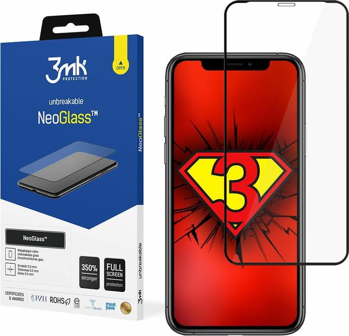 Actual product image 3MK NeoGlass for iPhone 11 Pro black frame (1 Piece, Apple iPhone 11 Pro)