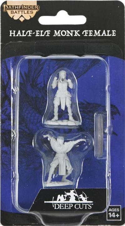 Produktbild Wizkids Pathfinder Battles Deep Cuts pack 2 miniatures à peindre Half-Elf Monk Female (carton de 2)