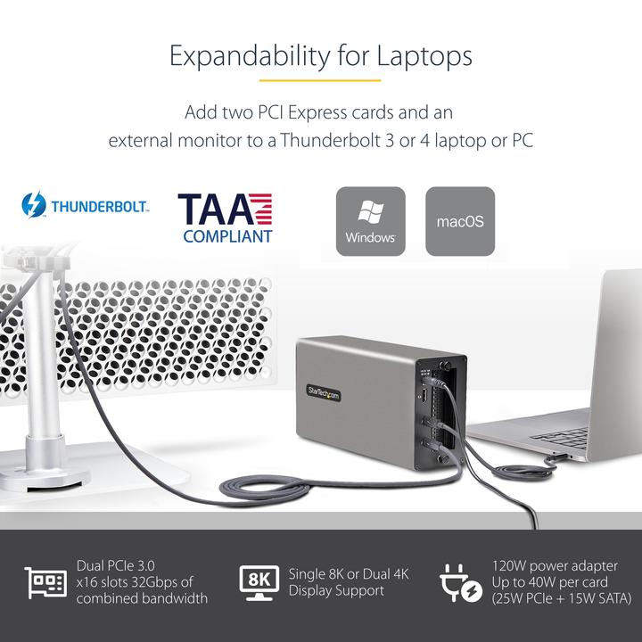 Produktbild StarTech 2TBT3-PCIE-ENCLOSURE (Thunderbolt, 2 Ports)