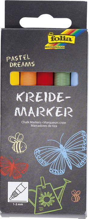 Image du produit Folia Marqueurs craie liquide (Multicolore, 2 mm, 5 x)