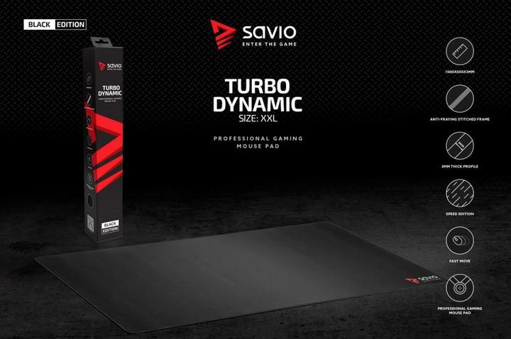 Actual product image Savio Black Edition Turbo Dynamic XXL Game Mouse Pad Black (XXL)