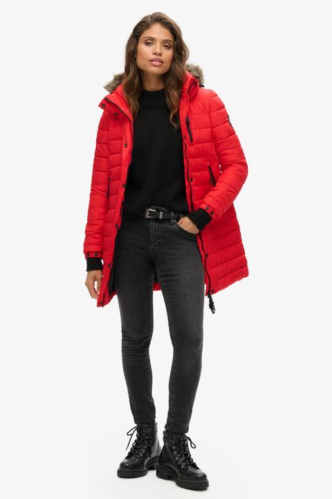 Immagine prodotto Superdry Piumino con cappuccio da donna in ecopelliccia (S)