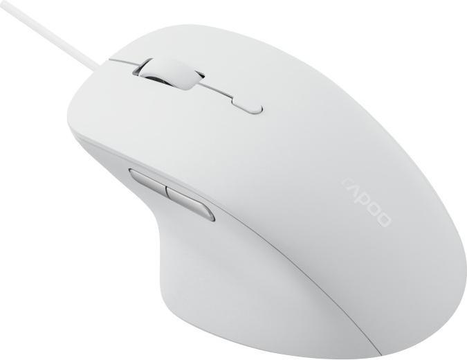 Actual product image Rapoo N500 White Wired Optical Silent Mouse (Cable)