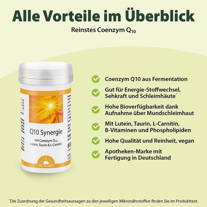 Nährwerte und Zutaten Dr. Jacob's Q10 Synergie (80g) (1 Stück, Pulver, 106 g)