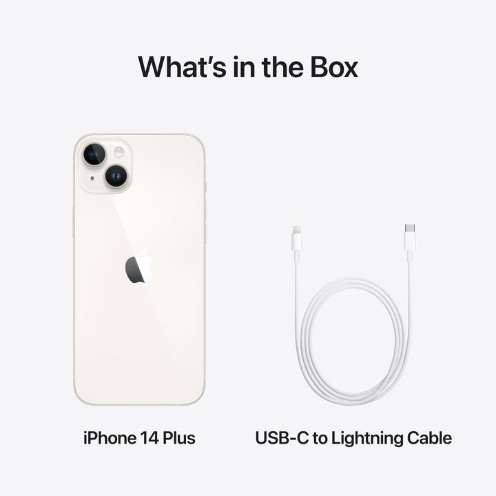 Image du produit Apple iPhone 14 Plus (512 Go, Lumière stellaire, 6.70", SIM + eSIM, 12 Mpx, 5G)