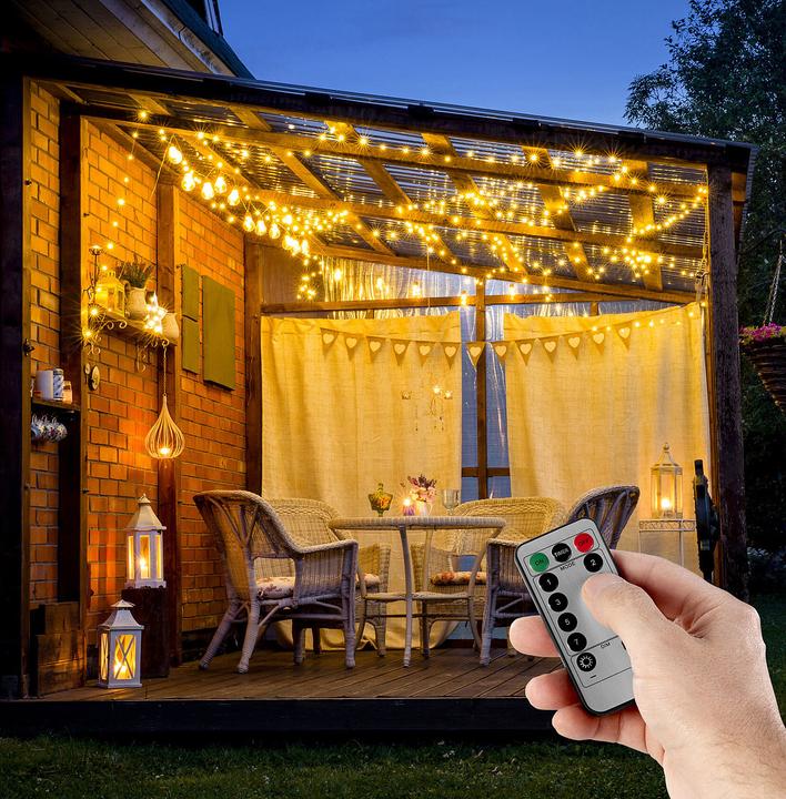 Produktbild Lunartec Outdoor-Lichtervorhang, 300 LEDs, Fernbedienung (3 m)
