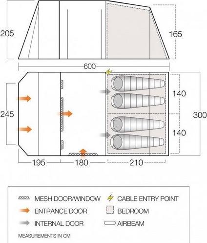 Immagine prodotto Vango Pacchetto Lismore TC 450 (Tenda a tunnel, 28.30 kg, 4 persone)
